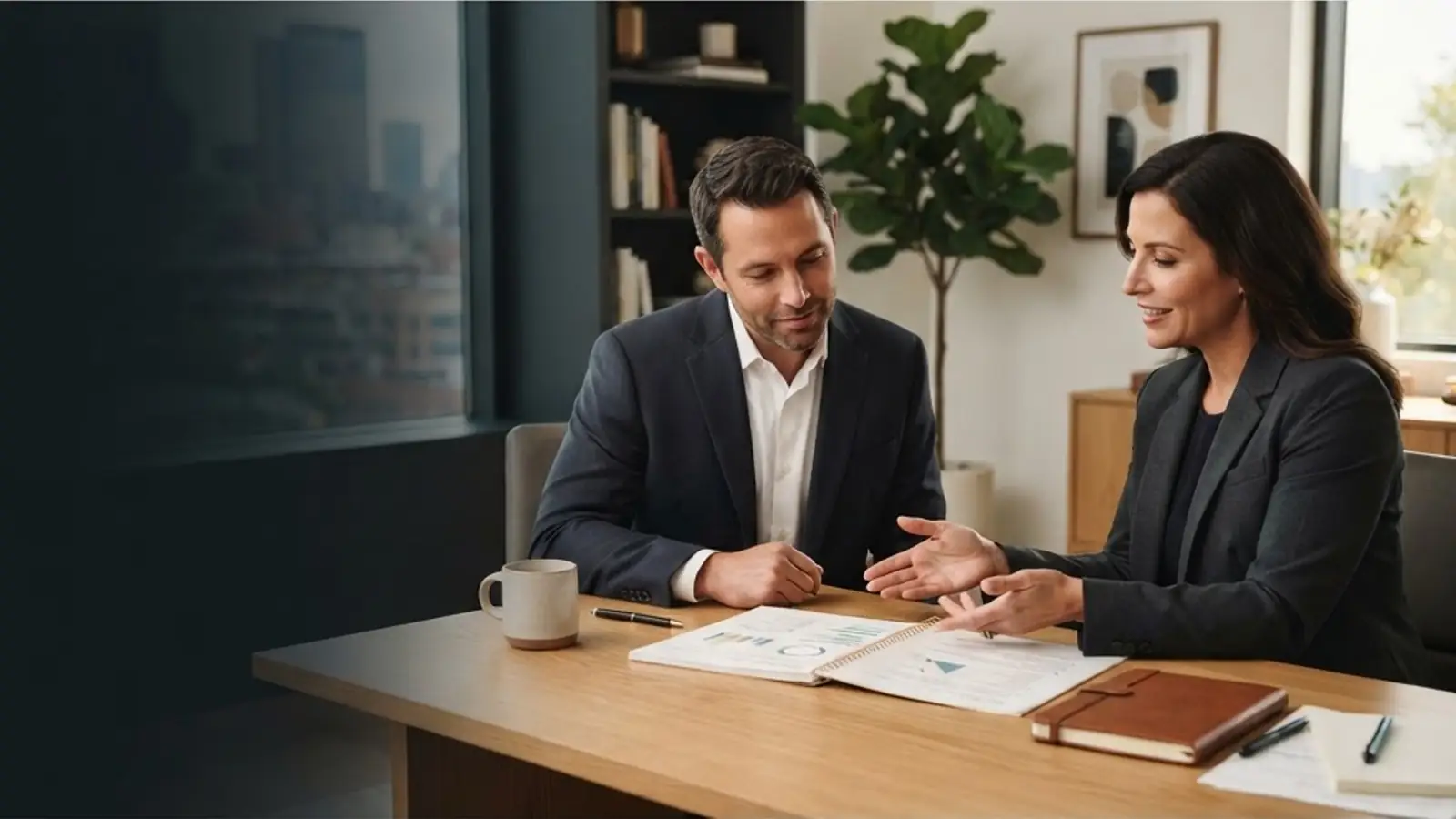 Independent advisor giving clear guidance to a small business client