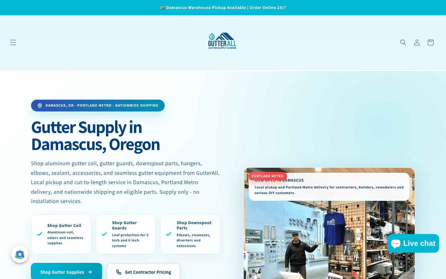 Screenshot of GutterAll website