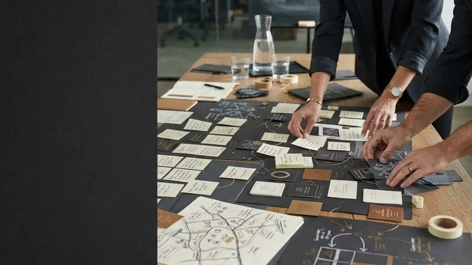 Buyer intent, offer, and local market strategy arranged during a positioning workshop